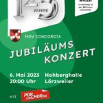 Plakat zum Jubiläumskonzert der Concordia. Inhalt im Text.