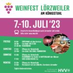 Plakat zum Weinfest. 7.-10. Juli Der Text findet sich vollumfänglich im Beitrag.