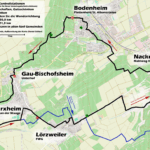 Karte der VG mit eingezeichneten Weben zum Zwibbelkuchen-Wandertag 2025